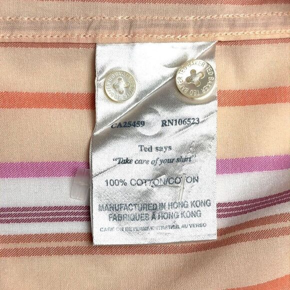 Ted Baker Cotton Striped Button Down Shirt Neck 16,5 - Picture 12 of 13